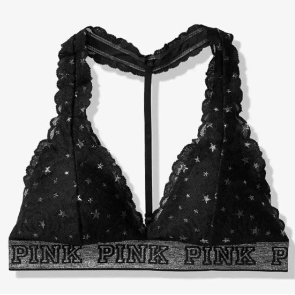 VS Pink Lace Halter Bralette
